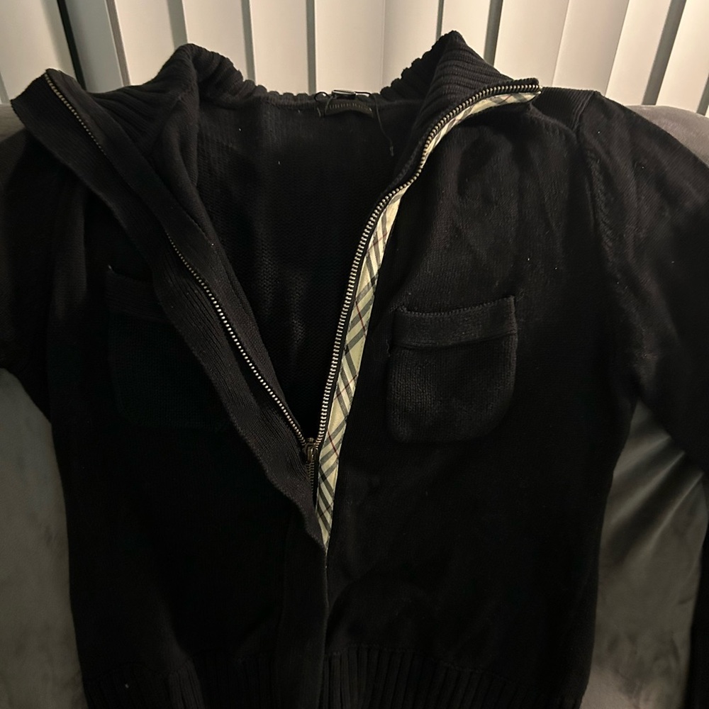 Burberry Black Zip-Up Sweater